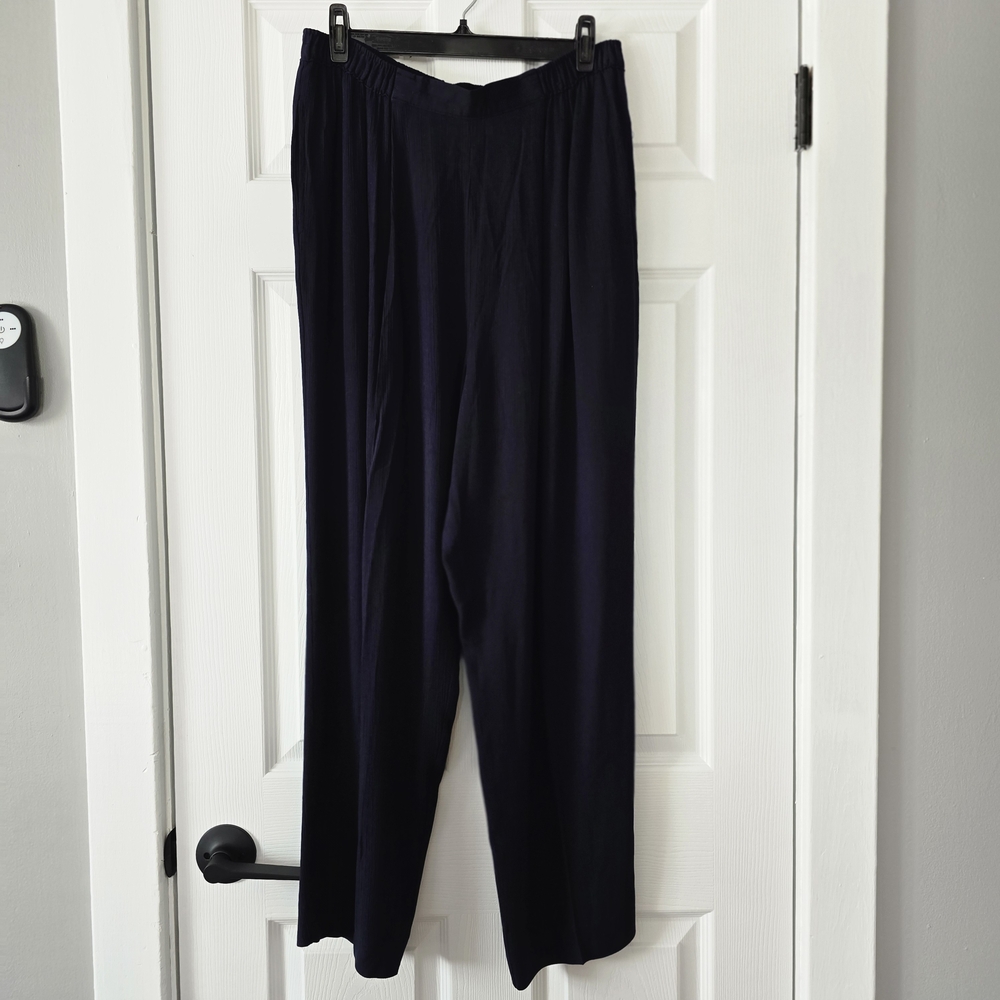 Classic Elastic-Waist Vintage Marks & Spencer Pants in Navy